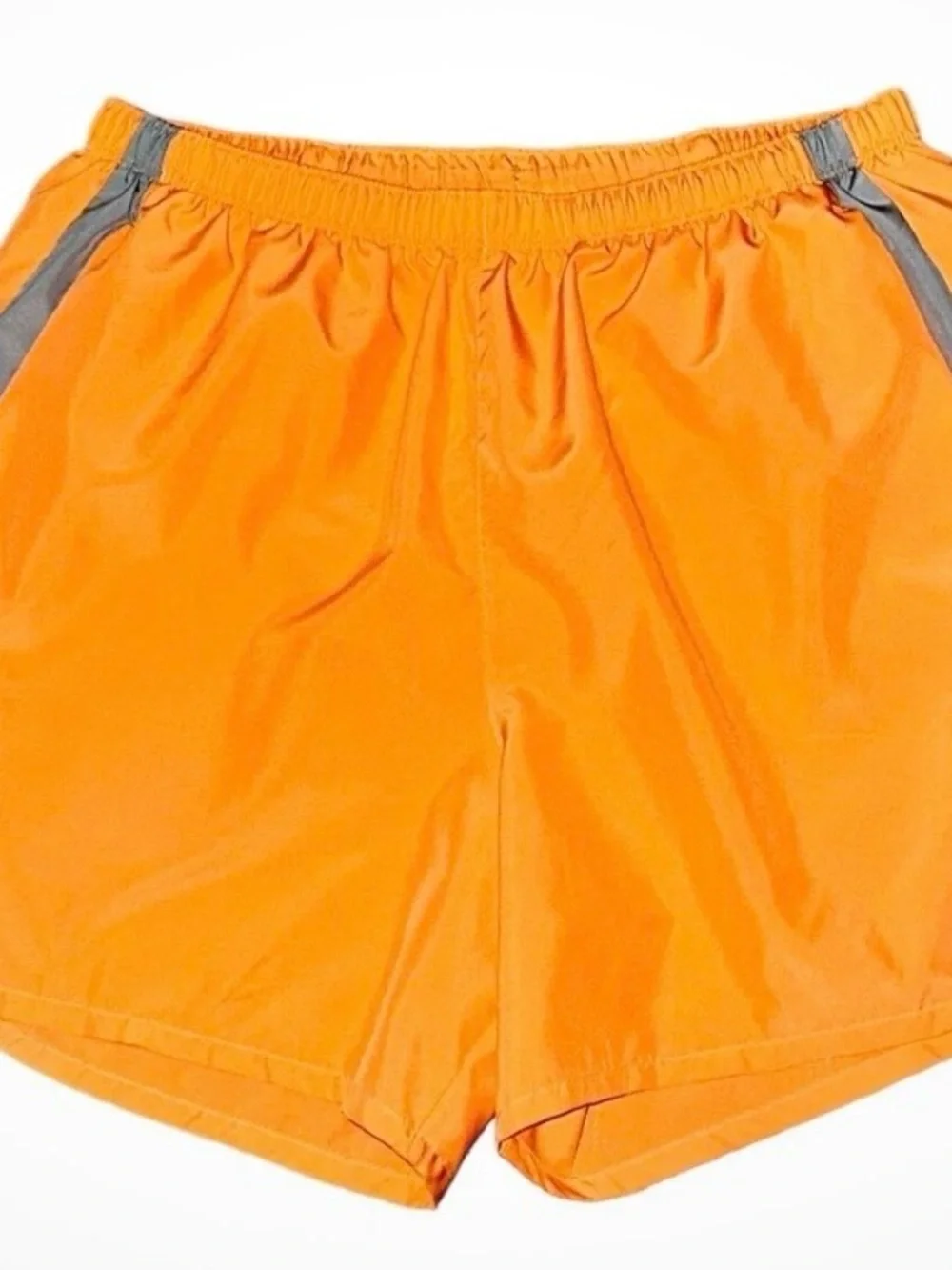 Nike Men’s Orange Athletic Shorts with Gray Contrast Panel Size Medium